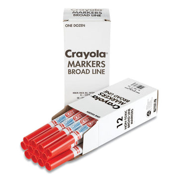 Crayola® Broad Line Washable Markers, Broad Bullet Tip, Red, 12-box freeshipping - TVN Wholesale